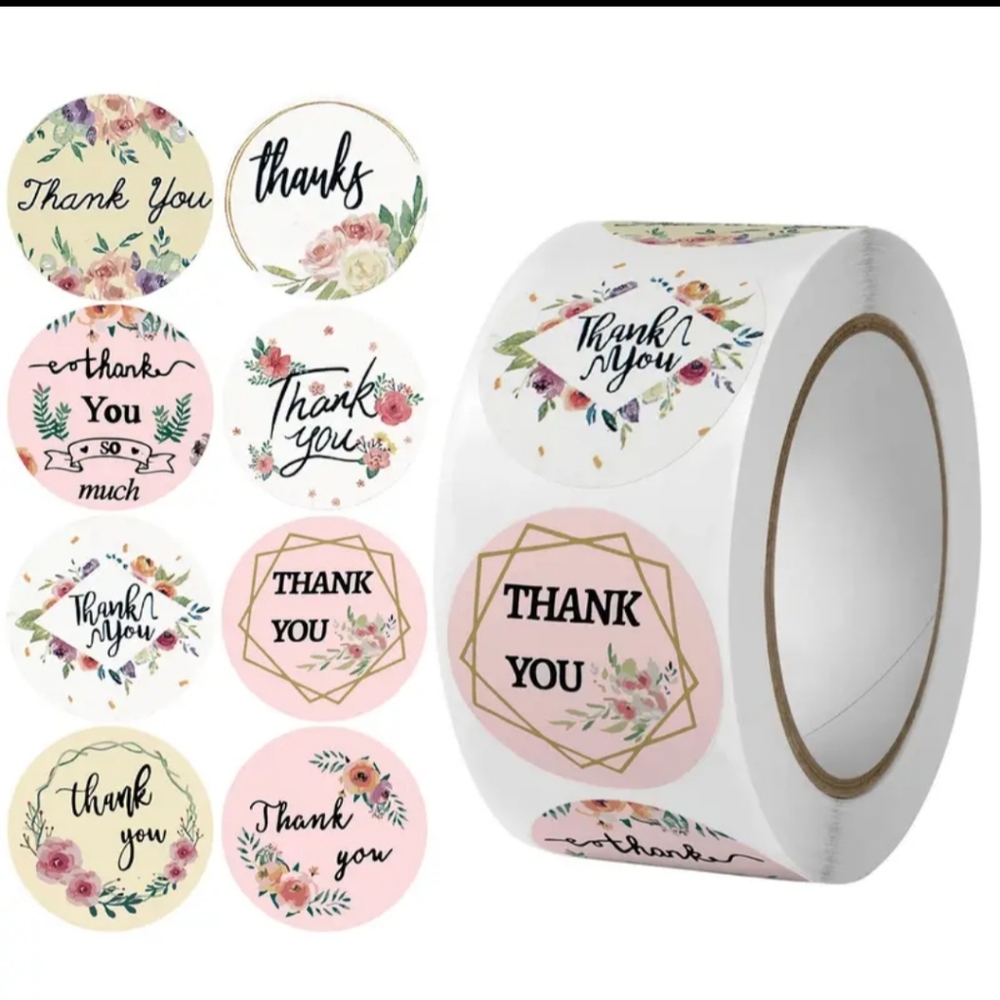 100 thank you stickers